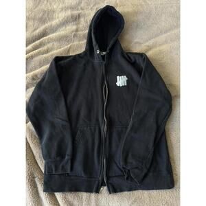 Undefeated Black Zip-Up Hoodie with Logo